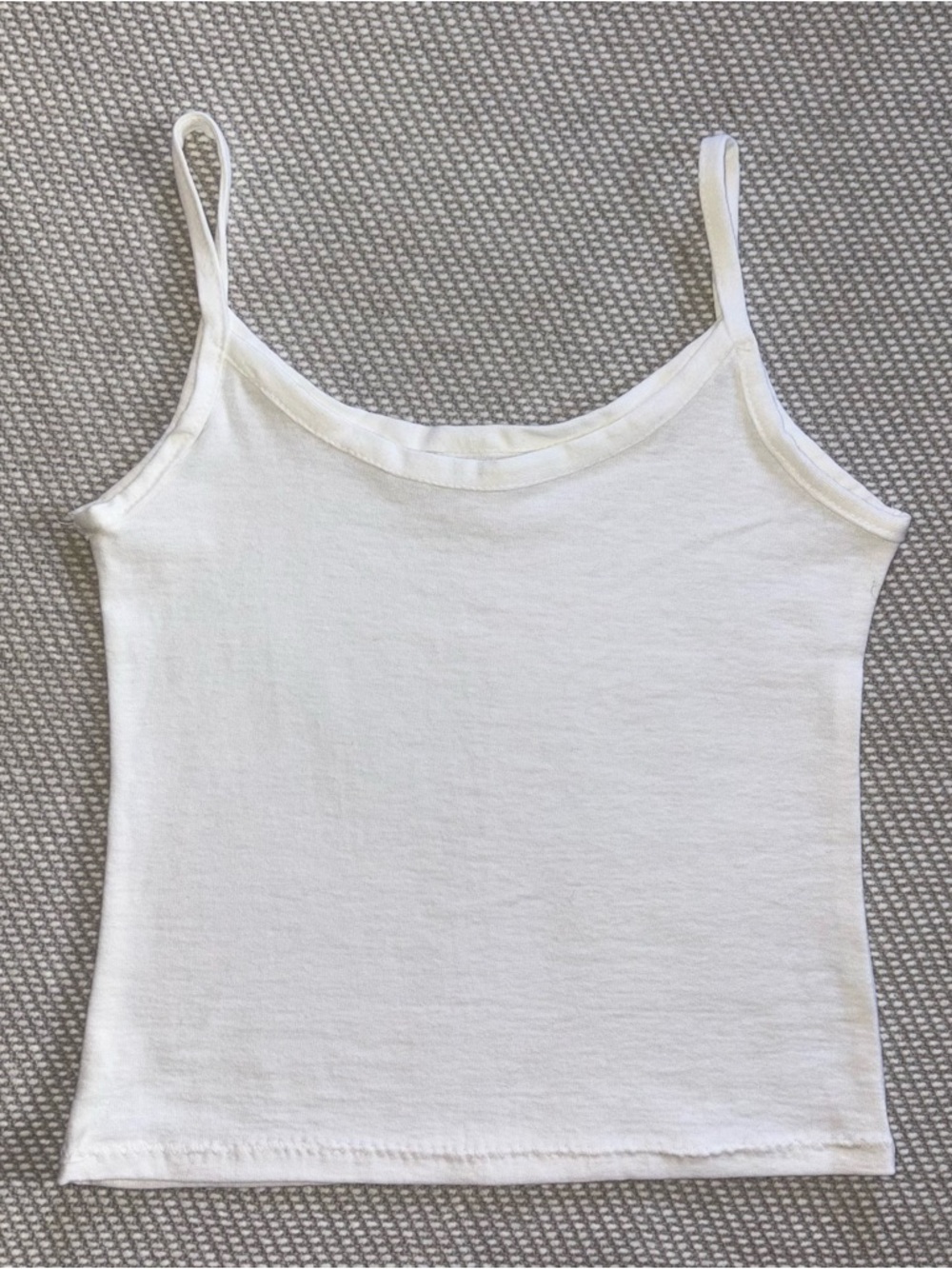 Women’s White Basic Cotton Tank Cami Top OneSize